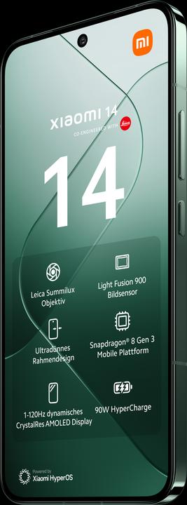 Actual product image Xiaomi 14 (512 GB, Jade Green, 6.36", Dual SIM, 50 Mpx, 5G)