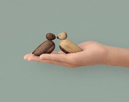 Produktbild Rosendahl Spatzenpärchen Holzfigur 2er-Set (6 x 6 x 6 cm)