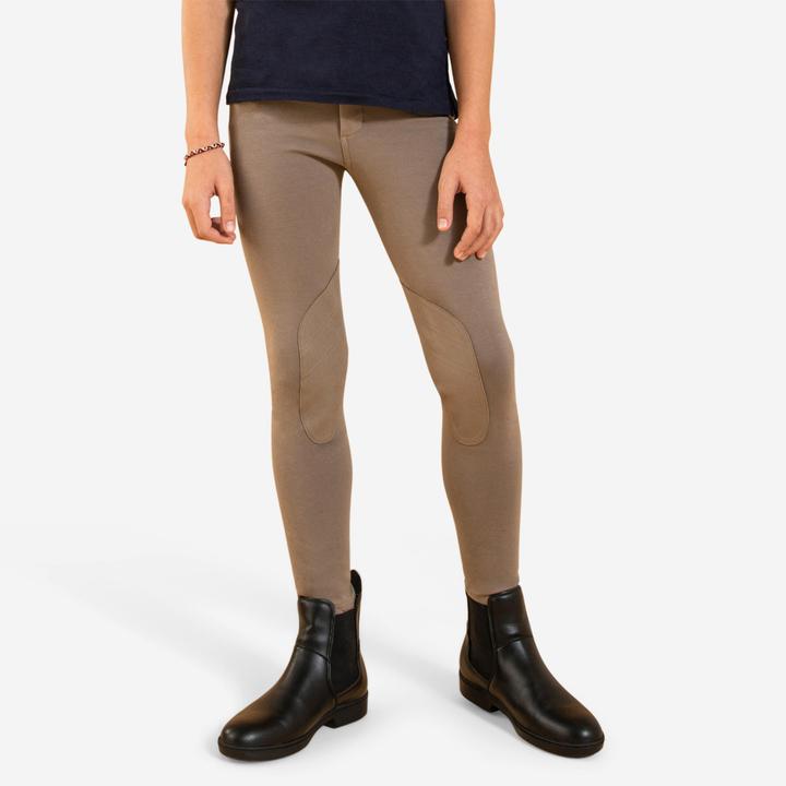 Actual product image Fouganza Riding breeches 140 knee patches children brown (140)