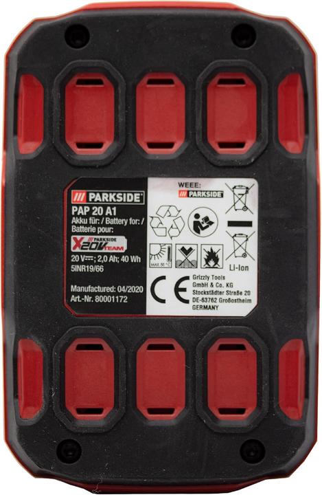 Image du produit Grizzly Tools Parkside Ersatzakku PAP 20 A1