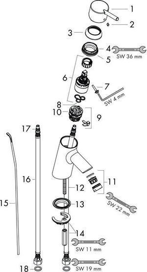 Produktbild hansgrohe Waschtischmischer Talis S 32020000 chrom inkl. Ablaufgarnitur