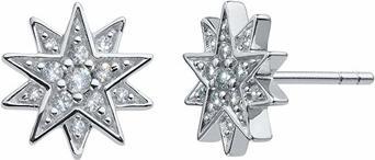 Crystalp Glittering silver Star earrings with Sisy crystals 42134.S