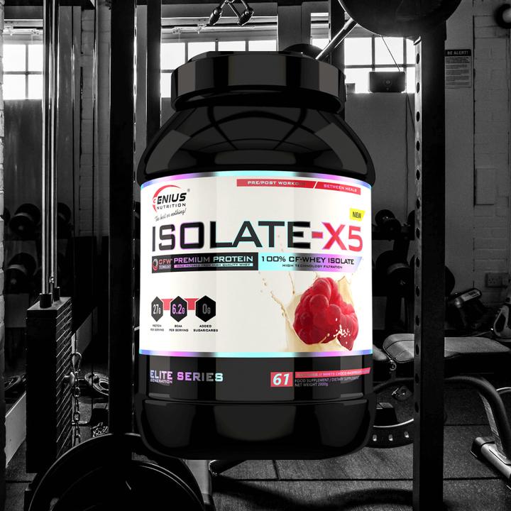 Actual product image Genius Nutrition Isolate-X5 (White Choco-Raspberry, 1 pcs., 2000 g)