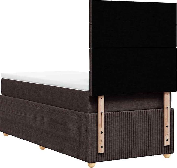 Produktbild VidaXL Boxspringbett Polsterbett Bett mit Matratze Dunkelbraun 100x200cm Stoff (100 x 200 cm, 100 x 200 cm)