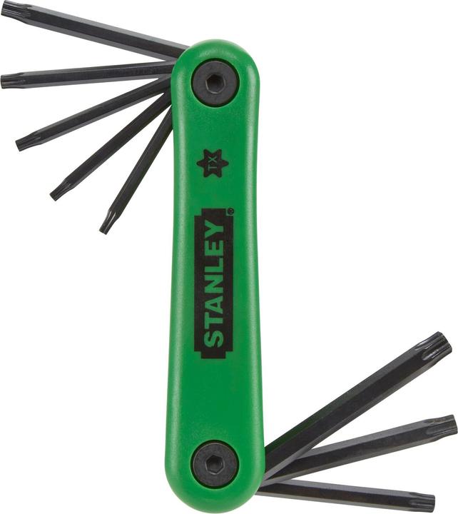 Produktbild Stanley Stiftschlüssel-Set (8-teilig Torx, je 1x T9/10/15/20/25/27/30/40, Silizium-Stahl, Kunststoff