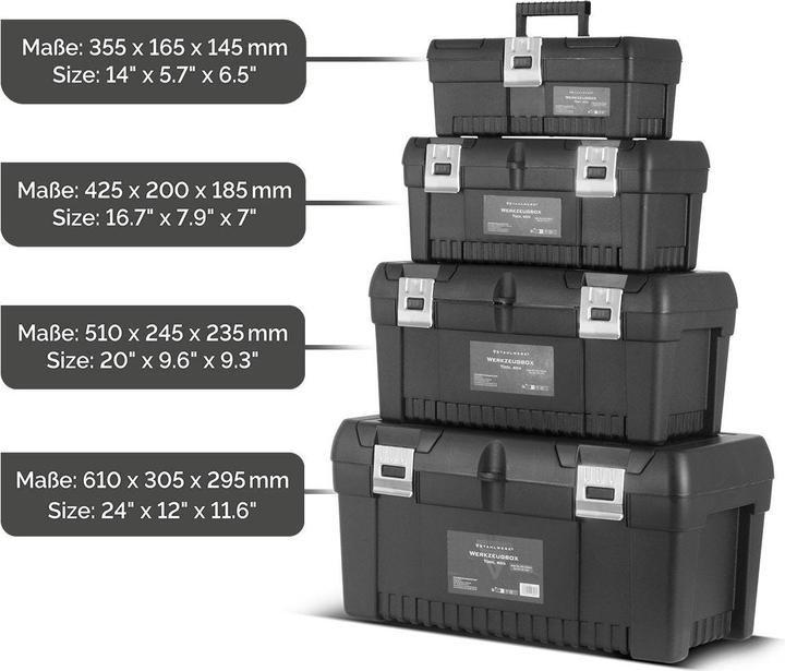 Produktbild Stahlwerk Toolbox Set mit 4 leeren Werkzeugkisten Modul-System Sortimentsboxen