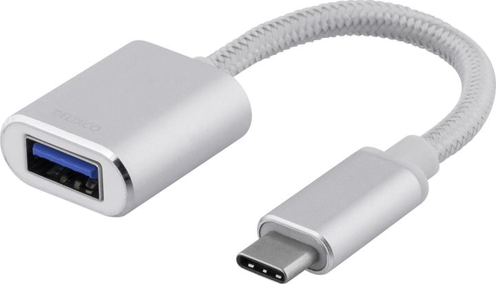 Produktbild Deltaco OTG Adapter, USB-C for USB-A - Silver (0.10 m, USB 3.2 Gen 1)