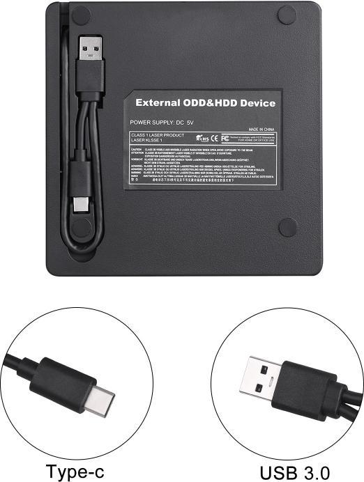Produktbild Ueli Express Externer DVD Brenner mit USB-C und USB Anschluss (DVD Brenner)