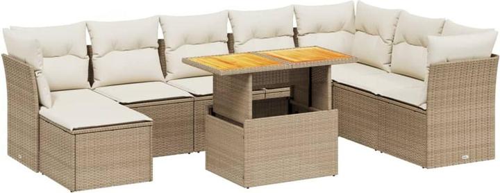 Produktbild VidaXL Gartenmöbel Sofa Garnitur Gartengarnitur Garten Sitzgruppe 9-tlg. Beige