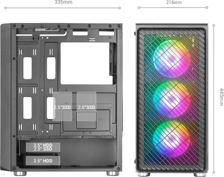 Produktbild Mars Gaming MC-F (mATX, Mini-ITX, ATX)