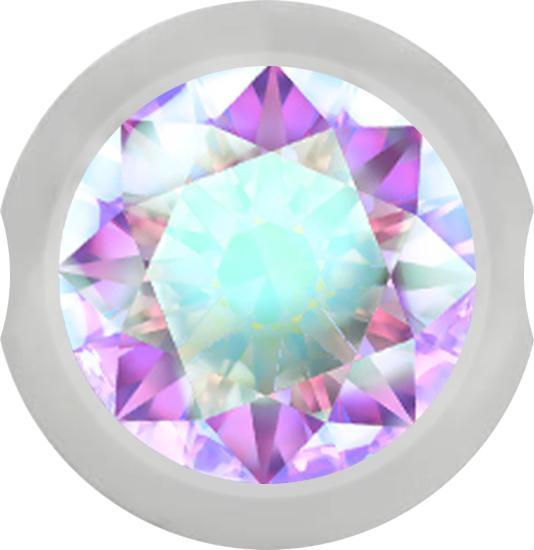 Star Piercing Ball Closure Kugel silber mit Kristall multicolor (Chirurgenstahl 316L)