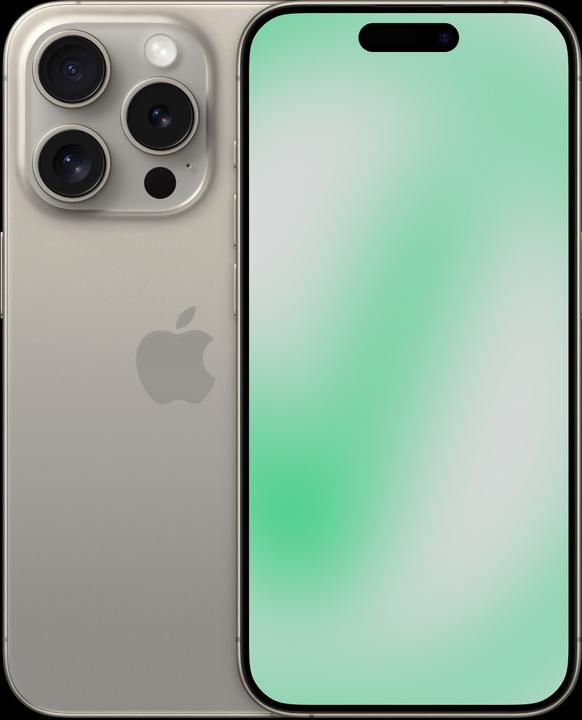 Produktbild Revendo iPhone 15 Pro (128 GB, Titan Natur, 6.10", 48 Mpx, SIM + eSIM, D / Akzeptabel)