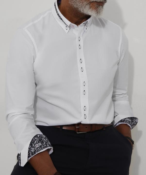 Actual product image Joe Browns Floral Trim Smart Collared Shirt (S)