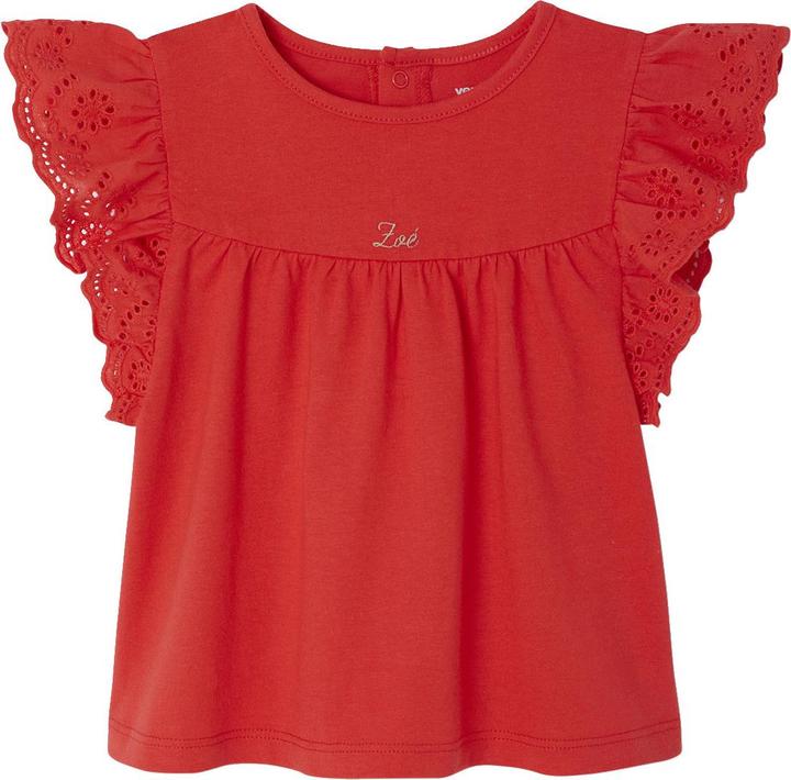 Vertbaudet Baby T-Shirt mit Lochstickereien an den Ärmeln
