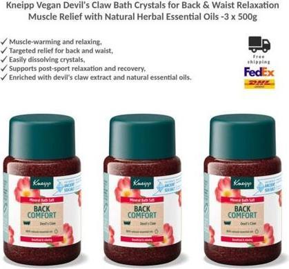 Immagine prodotto Kneipp Cristalli da bagno vegani per alleviare i dolori alla schiena e alla vita con artiglio del diavolo