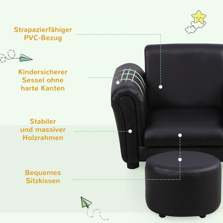 Actual product image Homcom Children's armchair with footstool (Child armchair)