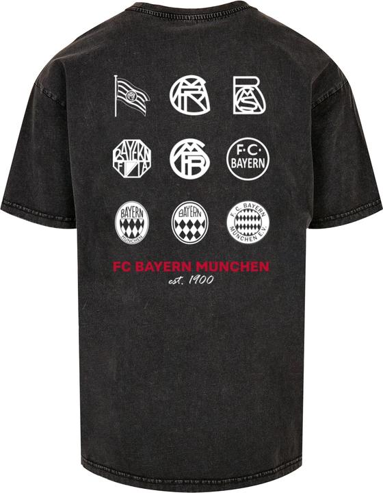 Actual product image FC Bayern München Logo History Acid Washed Heavy Oversize Tee - 115115 (L)