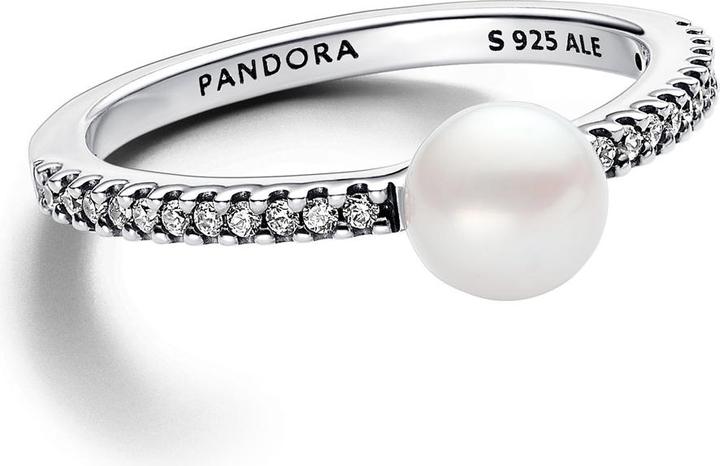 Produktbild Pandora Ring Treated Freshwater Cultured Pearl & PavÃ© (58, 925 Silber)