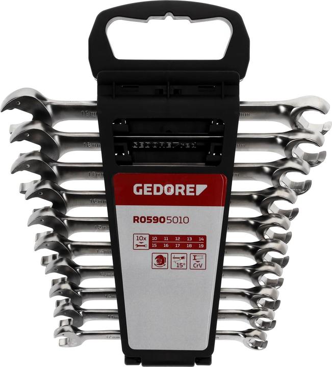 Produktbild Gedore Red red R05905010 Ringratschenmaulschlüssel offen 10-19 mm 10-teilig (19 mm, 10 mm, 7 mm, 29 mm, 8 mm)