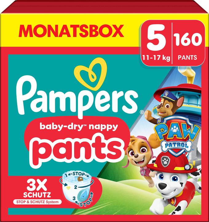 Produktbild Pampers Baby-Dry Pants Paw Patrol (Gr. 5, Monatsbox, 160 Stück)