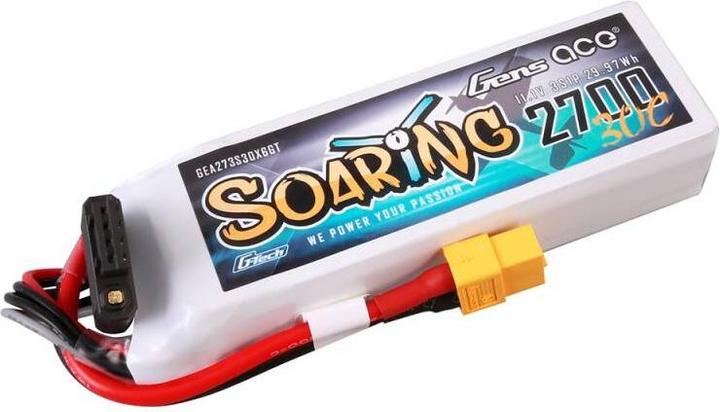 Actual product image Gens Ace G-Tech Soaring 2700mAh 11.1V 30C 3S1P LiPo Battery (11.10 V, 2700 mAh)
