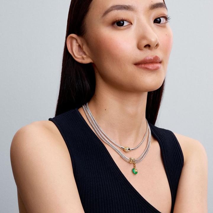 Produktbild Pandora Snake Green Murano Glass Dangle Charm (Metall, Vergoldet, Glas)