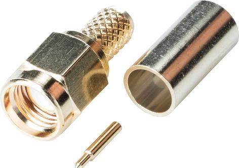 Produktbild RND Electronics Steckverbinder, SMA, Messing, Stecker, Gerade, 50Ohm, Crimp-Anschluss