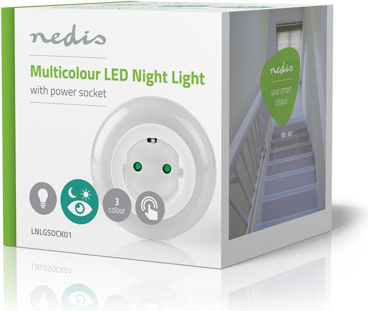 Produktbild Nedis Plug-In-LED-Nachtlicht | Tag/Nacht Sensor | 3680 W | 10 lm | Blau / Grün / Weiss