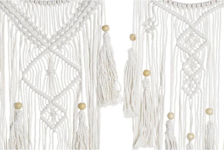 Produktbild DKD Home Decor Dekoration zum Aufhängen Akazienholz Makramee Boho (25 x 1 x 93 cm) (2 Stück) (2 -teilig)