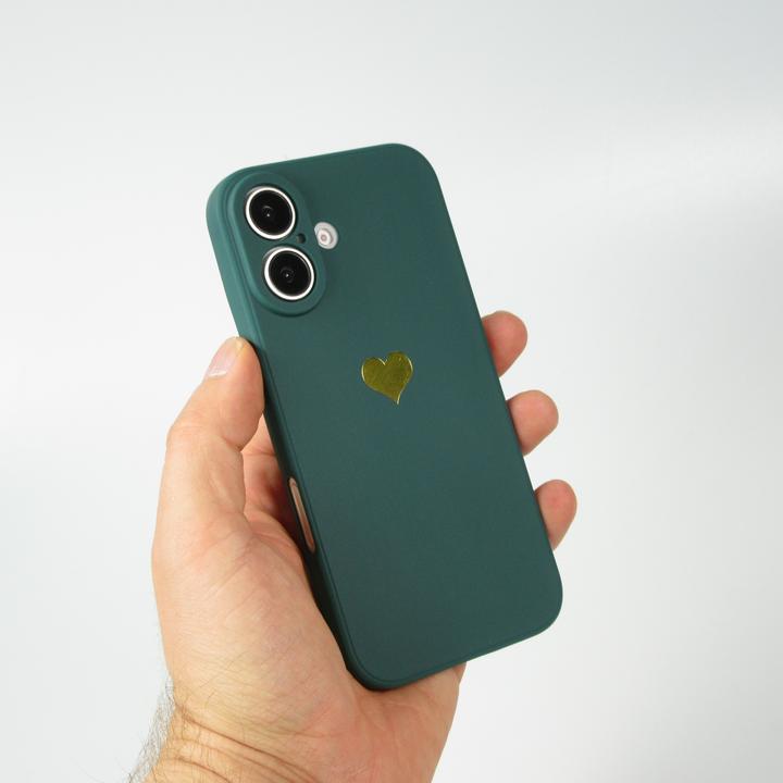 Actual product image PhoneLook Coque Silicone Mat Coeur doré (Apple iPhone 16)