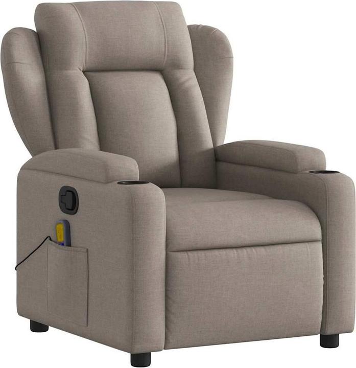 VidaXL Massagesessel Taupe Stoff,Farbe: Taupe,Material: Stoff (100