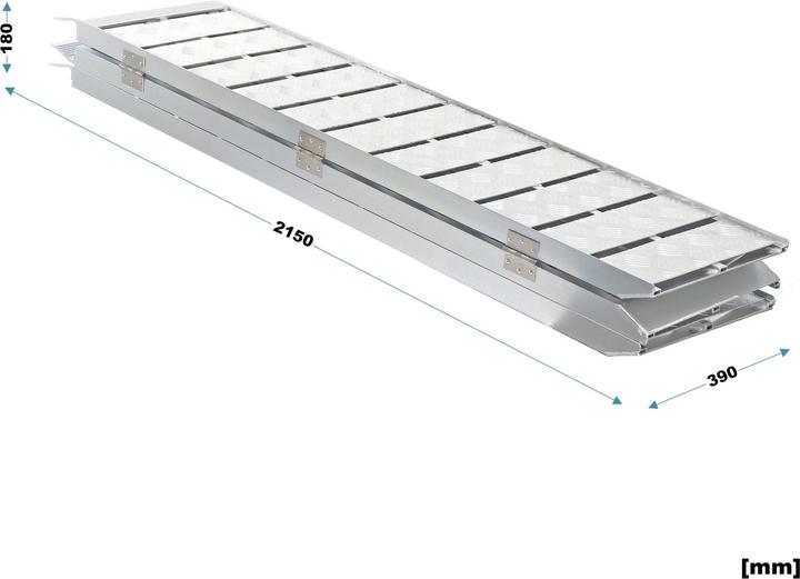 Produktbild Wiltec Auffahrrampe 3-fach klappbar 215cm 340kg Rampe Auffahrschiene Aluminium