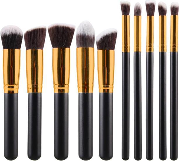 Immagine prodotto JTI Set di pennelli per il trucco da 10 pezzi - nero e oro (Set)