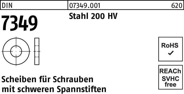 Produktbild Scheibe DIN 7349 17 x40 x 6 Stahl 200HV