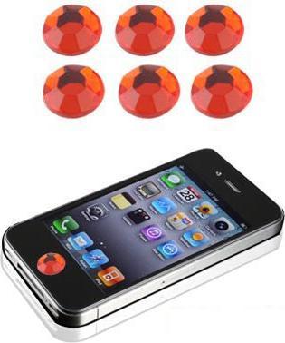 Produktbild Hermex Glizernde Home Button Deko Strass Steine selbstklebend - Rot