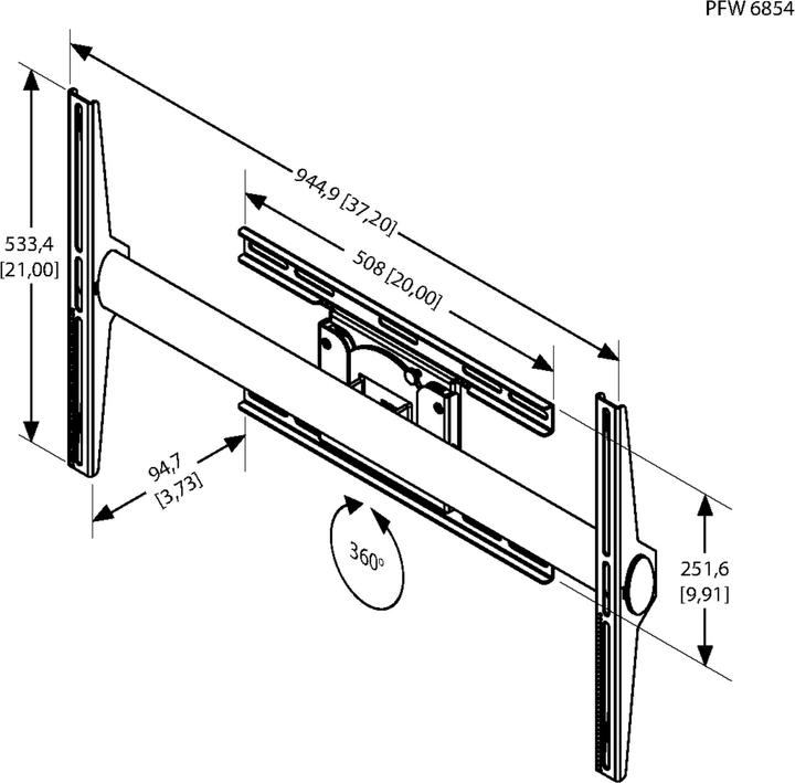 Produktbild Vogels PFW 6854, 360° drehbar (Wand, 63", 72 kg)