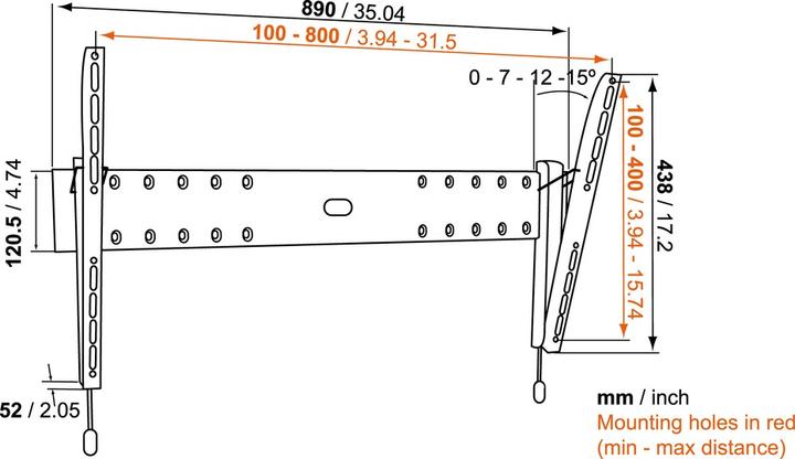 Actual product image Vogels Base 15L (Wall, 65", 45 kg)