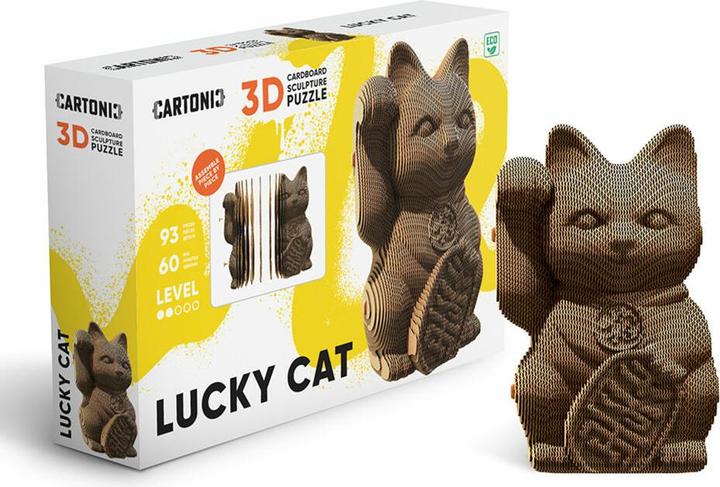 Actual product image Cartonic Lucky Cat - 3D cardboard model