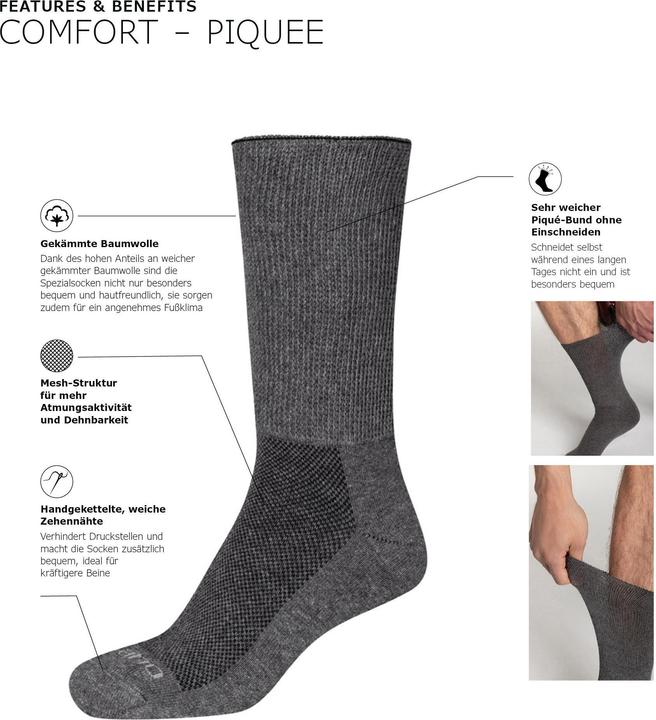 Immagine prodotto Camano Unisex comfort più calzini diabetici 4p (confezione da 4, 39 - 42)
