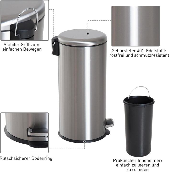 Produktbild Jamb Treteimer Soft Close 30L (30 l)