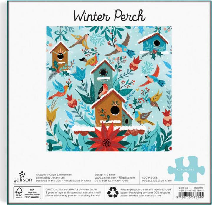 Actual product image Abrams & Chronicle Winter Perch 500 Piece Puzzle (500 pieces)