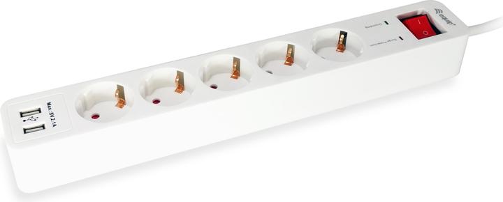 equip Steckdosenleiste Schuko Kabel +Extras (5 x, CEE 7/3, 1.80 m)