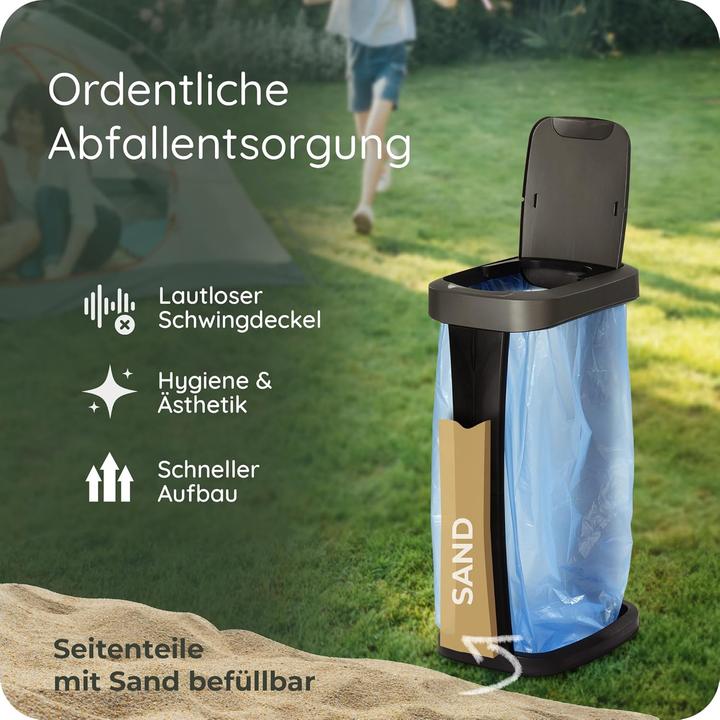 Actual product image Novaliv 5er-Set Müllsackständer mit Deckel für 70L-120L Müllsäcke, extra Robust & fester Stand Outdo (120 l)