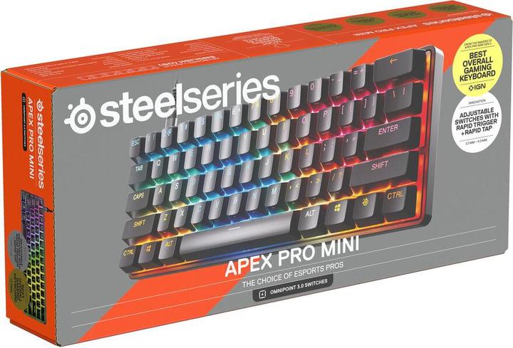 Image du produit SteelSeries Apex Pro Gen 3 Mini (schwarz, DE-Layout, OmniPoint 3.0) (DE, Filaire)