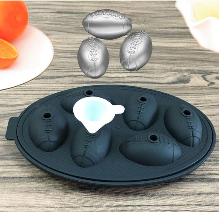 Produktbild König Design Silikon Eiswürfelform Football Eisform Whisky Runden Ice Ball Eiswürfelbehälter