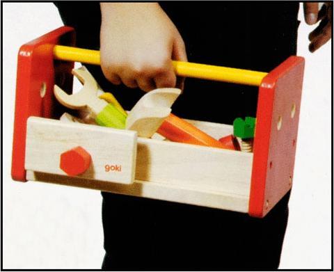 Produktbild Goki Holz Werkbank und Werkzeug box 2 in 1