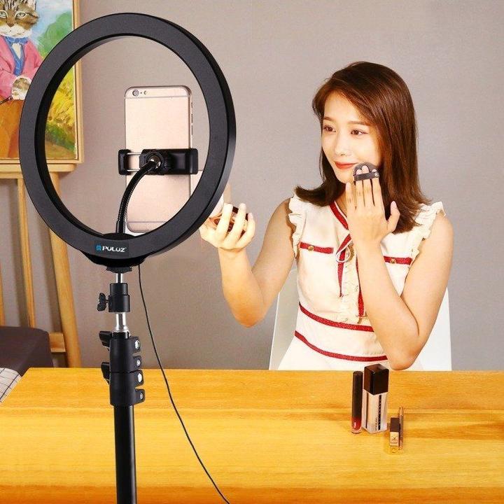 Actual product image Puluz 1.1m Tripod Mount + 26cm RGBW LED Ring Vlogging PKT3044 (Ring light)