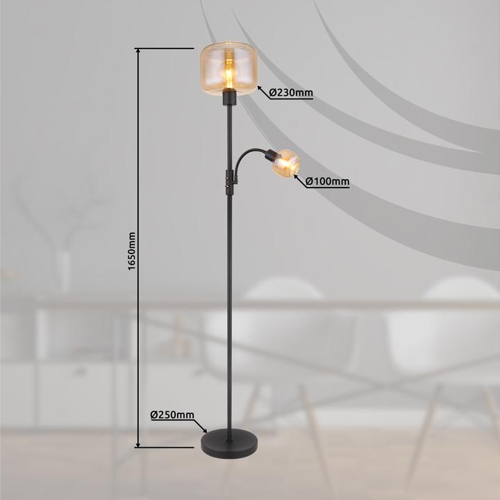 Actual product image Globo Floor lamp Giuseppe black matt 1xE27 (E27)