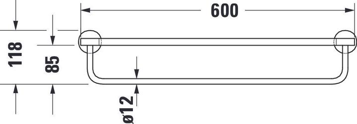 Valori nutrizionali e ingredienti Duravit Portasciugamani STARCK T 610x232mm cromo