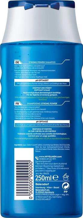 Produktbild NIVEA Men Strong Power pH-Optimal (250 ml, Flüssiges Shampoo)